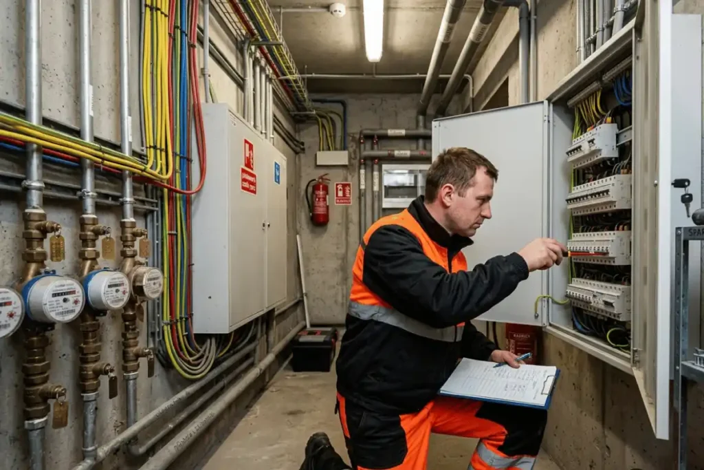 kontrola instalacji i obsługa techniczna nieruchomości w budynku wielorodzinnym
