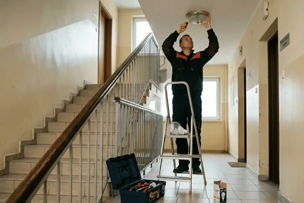 wymiana oświetlenia na klatce schodowej w budynku wielorodzinnym w Lublinie